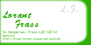 lorant frass business card